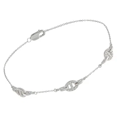 Pre-owned Lb Exclusive 18k White Gold 0.20ct Diamond Bracelet Br10526-w