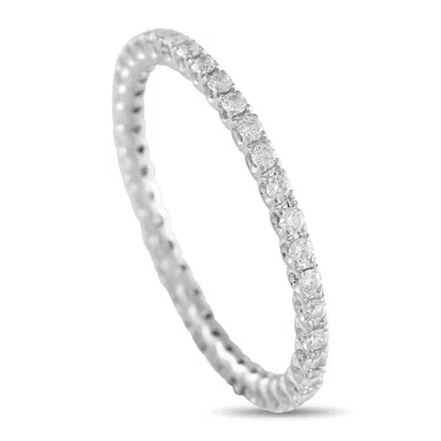 Lb Exclusive 18k White Gold 0.45 Ct Diamond Eternity Ring Mf35-090225 In Metallic
