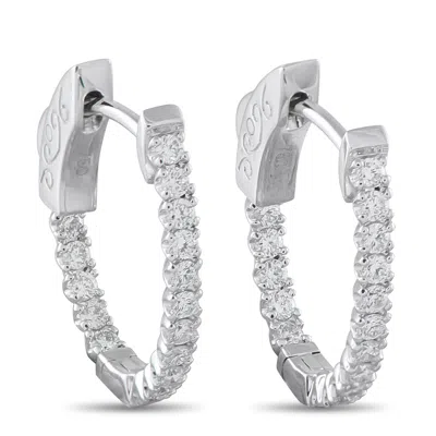 Lb Exclusive 18k White Gold 0.52ct Diamond Inside-out Huggie Hoop Earrings Ps15-111925 In Metallic