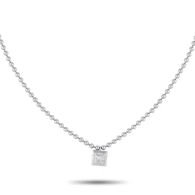 Lb Exclusive 18k White Gold 0.52ct Diamond Pendant Necklace Ank-19368 In Silver