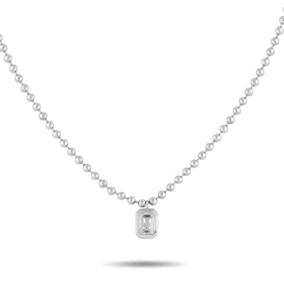 Lb Exclusive 18k White Gold 0.52ct Diamond Pendant Necklace Ank-19424 In Metallic