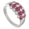Lb Exclusive 18k White Gold 0.56ct Diamond And Ruby Ring Mf09-110425 In White