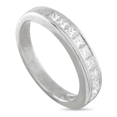 Lb Exclusive 18k White Gold 0.60 Ct Diamond Half Eternity Ring Mf14-012026 In Metallic