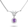 Lb Exclusive 18k White Gold 0.64ct Diamond And Sapphire Necklace Mf13-061625