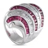 Lb Exclusive 18k White Gold 0.80ct Diamond And Ruby Multi-row Ring Mf16-061325 In Metallic