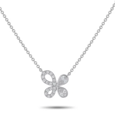 Lb Exclusive 18k White Gold 0.95ct Diamond Pendant Necklace Ank-20466 In Silver