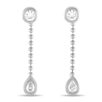 Lb Exclusive 18k White Gold 1.06ct Diamond Dangle Earrings Aer-19383 In Gray