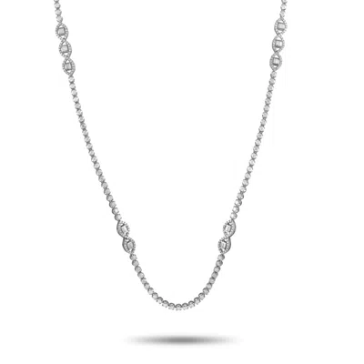 Lb Exclusive 18k White Gold 10.80ct Diamond Necklace Nk01362