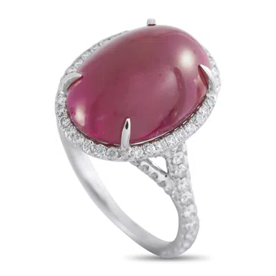 Lb Exclusive 18k White Gold 1.25ct Diamond And Ruby Ring Mf12-051326
