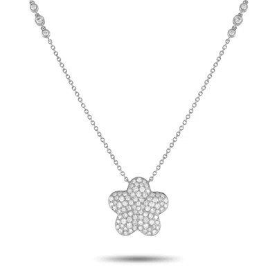Lb Exclusive 18k White Gold 1.25ct Diamond Pendant Necklace Ank-19702