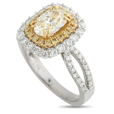 Lb Exclusive 18k White Gold 1.30ct Diamond Ring Mf19-043026 In Red