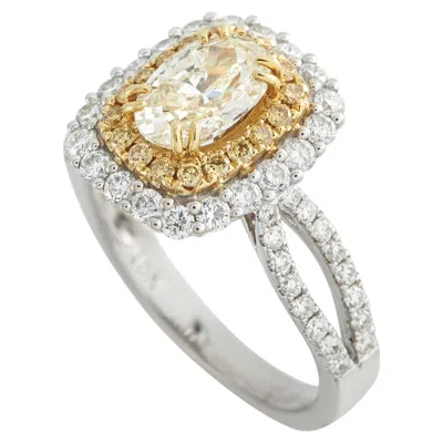 Pre-owned Lb Exclusive 18k White Gold 1.30ct Diamond Ring Mf19-043026