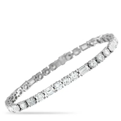 Lb Exclusive 18k White Gold 13.10ct Diamond Tennis Bracelet Alb-18152-4 In Silver