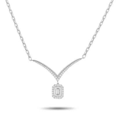 Lb Exclusive 18k White Gold 1.33ct Diamond Pendant Necklace Ank-20060 In Metallic