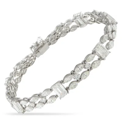 Lb Exclusive 18k White Gold 14.40ct Diamond Bracelet Alb-20010 In Silver