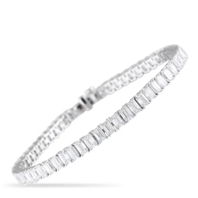 Lb Exclusive 18k White Gold 14.75 Ct Diamond Emerald-cut Tennis Bracelet Alb-18143-3