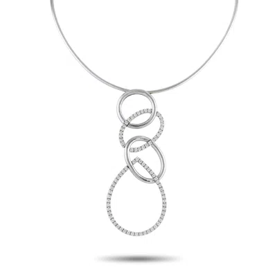 Lb Exclusive 18k White Gold, 14k White Gold 3.31ct Diamond Necklace Mf15-100425
