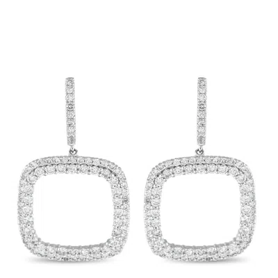 Lb Exclusive 18k White Gold 1.50ct Diamond Dangle Earrings Aer-16711 In Metallic