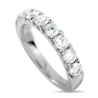 Lb Exclusive 18k White Gold 1.51ct Diamond Half-eternity Band Ring Mf05-111925 In Metallic