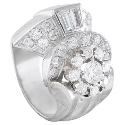 Pre-owned Lb Exclusive 18k White Gold 1.65ct Diamond Ring Mf22-050126