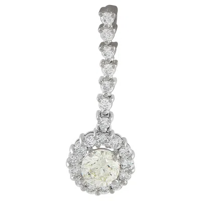 Pre-owned Lb Exclusive 18k White Gold 1.68ct Diamond Pendant Mf11-123025