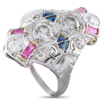 Lb Exclusive 18k White Gold 1.68ct Diamond Ring Mf30-050126 In Metallic
