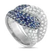 Lb Exclusive 18k White Gold 1.72 Ct Diamond And 2.47 Ct Sapphire Ring Mf21-1010245 In Brown
