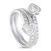 Lb Exclusive 18k White Gold 1.75 Ct Diamond Heart Coil Ring Alr-18588-1 In Gray