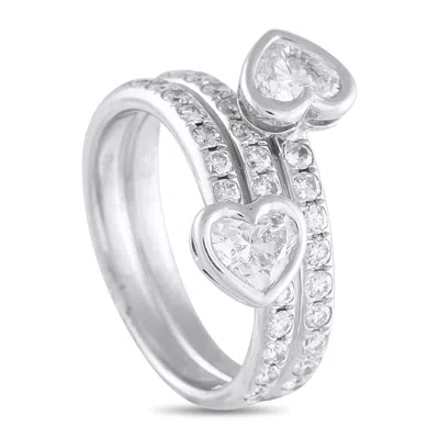 Lb Exclusive 18k White Gold 1.75 Ct Diamond Heart Coil Ring Alr-18588-1 In Gray