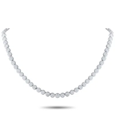 Lb Exclusive 18k White Gold 17.50ct Diamond Necklace Ank-19670 In Silver