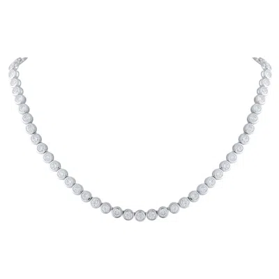 Pre-owned Lb Exclusive 18k White Gold 17.50ct Diamond Necklace Ank-19670