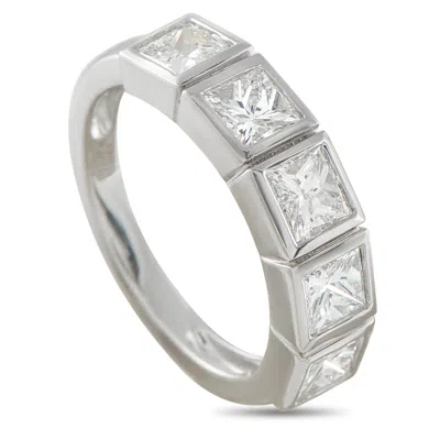 Lb Exclusive 18k White Gold 1.80 Ct Diamond Princess-cut 5-stone Ring Alr-19903 In Metallic
