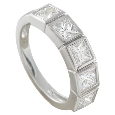 Pre-owned Lb Exclusive 18k White Gold 1.80ct Diamond Princess-cut 5-stone Ring Alr-19903