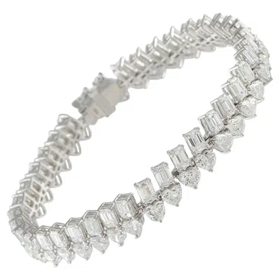 Pre-owned Lb Exclusive 18k White Gold 18.30ct Diamond Bracelet Alb-21039