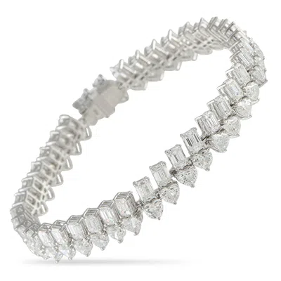 Lb Exclusive 18k White Gold 18.30ct Diamond Bracelet Alb-21039 In Metallic