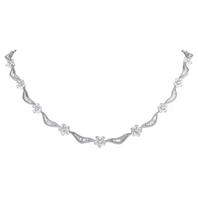 Pre-owned Lb Exclusive 18k White Gold 18.80ct Diamond Necklace Nk01081