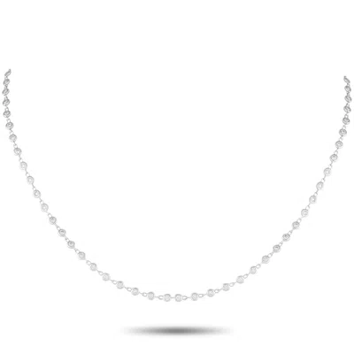 Lb Exclusive 18k White Gold 1.90ct Diamond Necklace Ank-13912-16 In Metallic