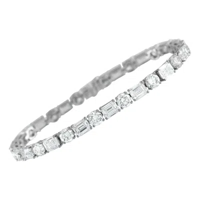 Pre-owned Lb Exclusive 18k White Gold 19.85ct Diamond Tennis Bracelet Alb-18251