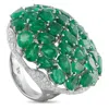 Lb Exclusive 18k White Gold 2.03ct Diamond And Emerald Ring Mf12-110425 In Green