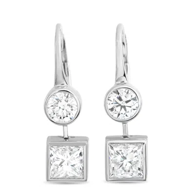 Lb Exclusive 18k White Gold 2.04ct Diamond Earrings Aer-21649