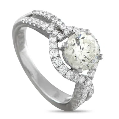 Lb Exclusive 18k White Gold 2.09ct Diamond Ring Mf44-031726 In Metallic