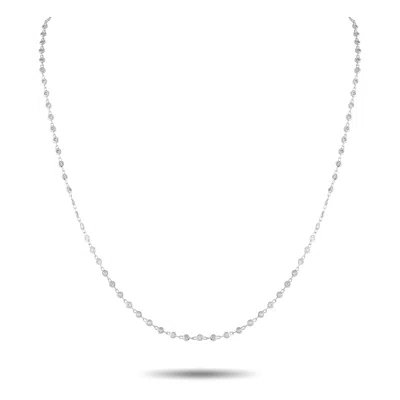 Lb Exclusive 18k White Gold 2.15ct Diamond Necklace Ank-13912-20 In Metallic