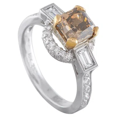 Pre-owned Lb Exclusive 18k White Gold 2.20ct Diamond Ring Mf20-043026