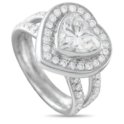 Lb Exclusive 18k White Gold 2.22 Ct Diamond Heart Ring Mf23-011626 In Transparent