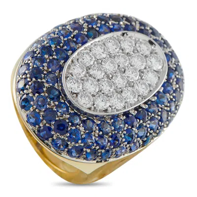 Lb Exclusive 18k White Gold 2.25ct Diamond And Sapphire Ring Mf02-121025 In Multi