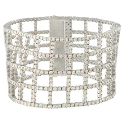 Pre-owned Lb Exclusive 18k White Gold 23.44ct Fancy Yellow Diamond Bracelet Mf04-070626