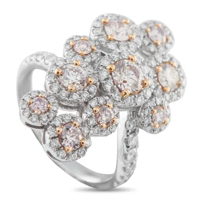 Lb Exclusive 18k White Gold 2.42ct White And Pink Diamond Ring Mf11-011526 In Metallic