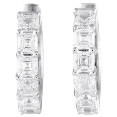 Pre-owned Lb Exclusive 18k White Gold 2.45ct Diamond Hoop Earrings