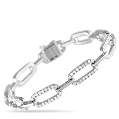 Lb Exclusive 18k White Gold 2.50ct Diamond Bracelet Alb-17051 In Silver