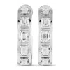 Lb Exclusive 18k White Gold 2.55ct Diamond Emerald-cut C-hoop Earrings Aer-19098 In White
